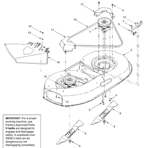 Deck Assembly Diagram and Parts List for 13AC650F700 2004 Yard Machines Lawn Tractor